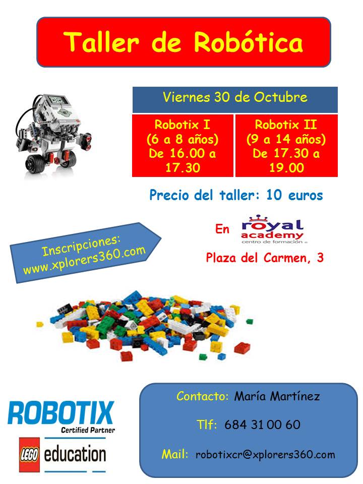 Taller de Robótica, Viernes 30 de Octubre en Ciudad Real